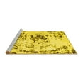 thumbnail image 2 of Ahgly Company Machine Washable Indoor Round Abstract Yellow Modern Area Rugs, 7' Round, 2 of 4