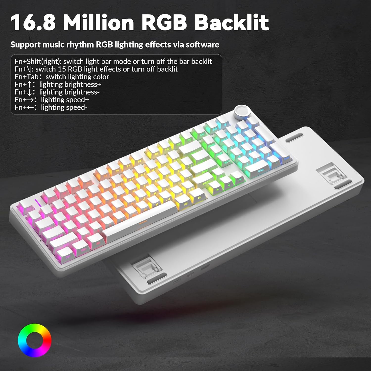 Restored AULA F99 Pro Wireless Mechanical Keyboard-Silent Version,BT5.0/2.4GHz/USB-C Hot Swappable Custom Keyboard,Gasket Structure,Pre-lubed Linear Switches RGB Backlit Computer Gaming Keyboards (Refurbished)