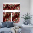 thumbnail image 6 of Kitchen Window Curtains Valance and Tier Set, Winter Canary Poinsettia Berry Rod Pocket Tier Curtain Valance Set, Christmas Buffalo Check Light Filtering Cafe Curtains for Bedroom Living Room, 6 of 9