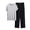 Gray, variant on BaoFuBaoMei Lounge Sets for Men 2 Piece Big and Tall Crew Neck Pajamas Short Sleeve Top Joggers Sleepwear Sets Solid Soft Loungewear with Pockets