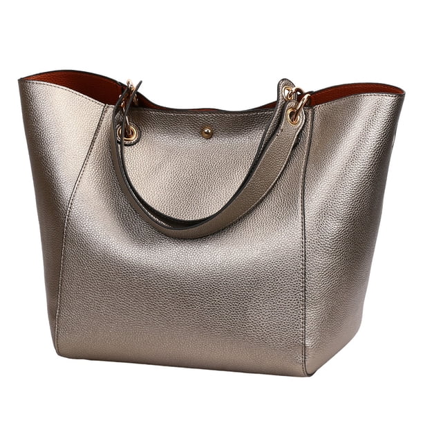 Sonducket Bolso práctico y duradero de PU con gran capacidad, bolsos de mujer, bolsos de hombro, bolso de mano Bolsas de mensajero y de hombro rosa plateado