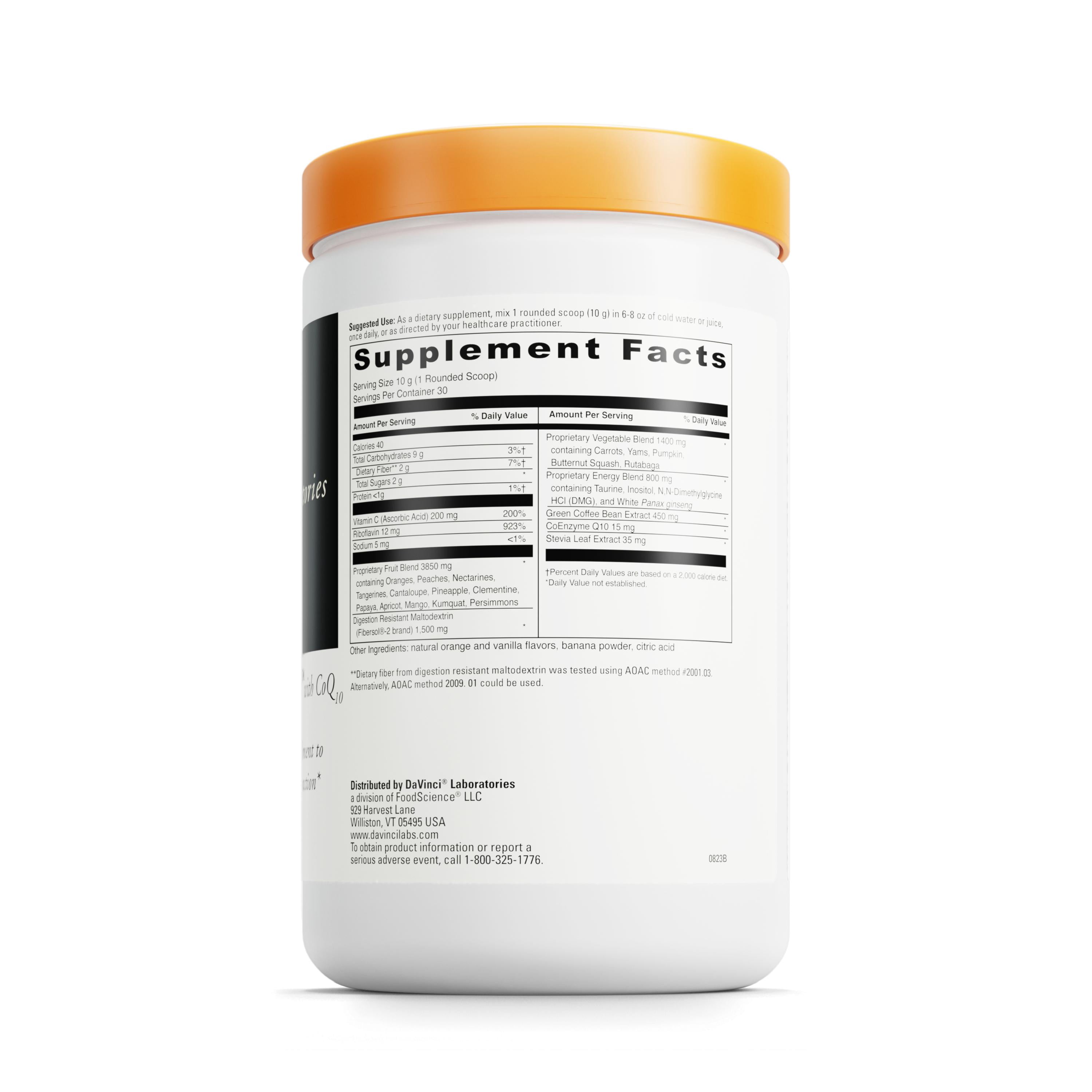 DaVinci Labs Spectra Orange Powder - Support Brain Health & Energy Levels - 30 Servings - 300 g