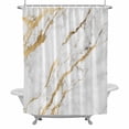 thumbnail image 2 of White Gold Marble Shower Curtain for Bathroom Decor, Abstract Marble Texture Contemporary Waterproof Fabric Shower Curtain, 48"x72" Set with 12 Hooks, 2 of 9