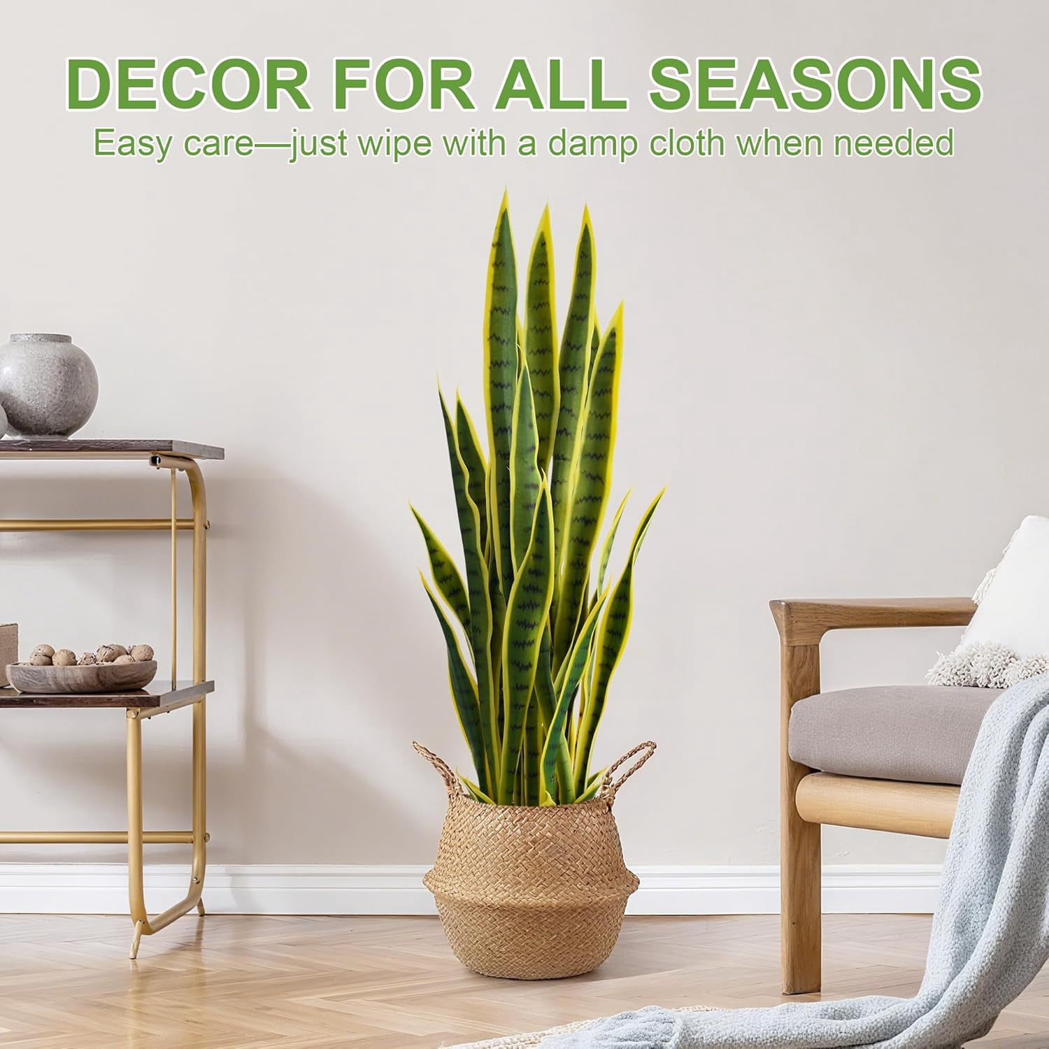 OLIVIVI Faux Snake Plants 3FT Tall Artificial Silk Agave Plant for Home Office Decor Indoor Outdoor Fake Lifelike Potted Plant with Wood Branches 2 pack