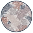 thumbnail image 2 of Safavieh Courtyard Nicholas Botanical Indoor/Outdoor Area Rug, Beige/Rust, 6'7" x 6'7" Round, 2 of 9