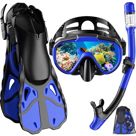 Set de Snorkel Vengreedo con Aletas, Máscara y Bolsa de Viaje para Adultos