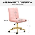thumbnail image 4 of Falvinoryn Velvet Mid-Back Home Office Chair Swivel Adjustable Small Chair for Bedroom Office Room, Pink, 4 of 7