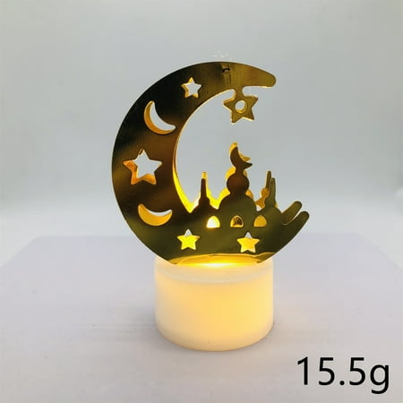 

Home Decor 2PC Ramadan Decorations Lantern Lights Plastic Moon Shaped Mubarak Crafts LED Night Light Table Gift Party Festival