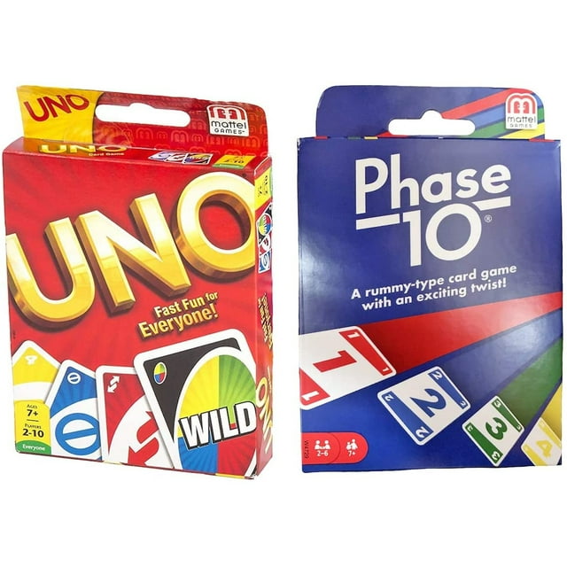 Juego de cartas Mattel Phase 10 con juego de cartas UNO