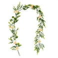 thumbnail image 3 of Eucalyptus Garland with Flowers 5.9FT, Artificial Greenery Garland for Wedding Arch Backdrop, UV Protected Garland for Indoor Outdoor Table Wall Party Decor, 3 of 9