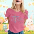 thumbnail image 4 of CAIXIA Easter Shirts for Women Womens T Shirts Cotton Cute Rabbit Graphic Tees Crew Neck Funny Easter Bunny Short Sleeve Tshirts Cute Tops for Women, 4 of 5