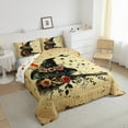 thumbnail image 2 of jejeloiu Happy Halloween Full Size Comforter Sets,Chic Witch'S Hatcat Bedding Comforter Set,Rustic Flower Floral Bedding Sets For Children,Lightweight Room Decor Reversible,3-Piece, 2 of 7