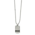 thumbnail image 3 of Chisel  Stainless Steel Antiqued and Polished Hammered Reversible Dog Tag 22-inch Necklace, 3 of 4
