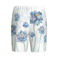 thumbnail image 2 of Haiem Pale Blue Lotus Flowers Men's Pajama Short with Soft Woven Cotton Elastic Waistband Sleep Short-3X-Large, 2 of 9