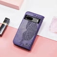 thumbnail image 2 of for Google Pixel 7a Wallet Case for Women Girls, Shiny Butterfly Flower PU Leather Cover with Card Slot Holder Flip Phone Case for Google Pixel 7a Rhinestone Deep Purple, 2 of 8
