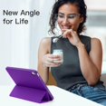 thumbnail image 2 of Compatible with iPad (A16) 11th Generation Case 11 Inch 2025, for iPad 10th Generation Case 10.9 Inch 2022 with Pencil Holder, Slim Trifold Stand Protective Cover with Soft TPU Back, Purple, 2 of 15