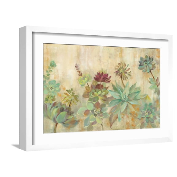 Art.com Succulent Garden Art Print by Silvia Vassileva, White Frame Wall Art, 23" x 17"