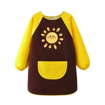 Kiijoy Children's Art Smock Cute Cartoon Long Sleeve Painting Apron with Pocket, Sizes 12-15