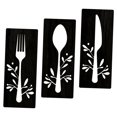 thumbnail image 6 of IBASETOY 1 Set Utensil Wall Decor Black Wood Sign for Restaurant Rustic Atmosphere, 6 of 6