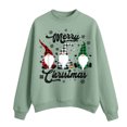 thumbnail image 5 of WTOBBY Women's Casual Fashion Round Neck Long Sleeve Christmas Printed Sweatshirt, Sporty Comfort for Holiday Season and Everyday Active Wear,Mint Green S, 5 of 5