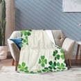 thumbnail image 6 of SPXUBZ St. Patrick's Day Throw Blanket,Shamrock Spring Irish Festival Lucky Clovers Leaves Soft Cozy Lightweight Blanket for Adults Kids, 6 of 7