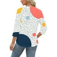 thumbnail image 4 of CYMMPU Women's Business Work Blouses Trendy Tunic Tops Shirts Basic Tees Casual Crewneck Floral Printed 3/4 Length Sleeve Summer Fall 2025 Clothes White XXL, 4 of 6