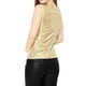 thumbnail image 5 of Camiseta sin mangas de San Patricio Allegra K con Cuello En U elástico ajustado brillante y Metálico Oro XL, 5 of 6