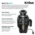 thumbnail image 3 of Kraus Quarza 33 Dual Mount 60/40 Double Bowl Granite Kitchen Sink in Black with Waste Guard Continuous Feed Garbage Disposal, 3 of 7