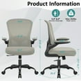 thumbnail image 3 of COOLHUT Office Chair, Ergonomic Desk Chair with Adjustable Lumbar Support, High Back Mesh Computer Chair with Flip-up Armrests-BIFMA Passed Task Chairs, Executive Chair for Home Office，Gray, 3 of 12