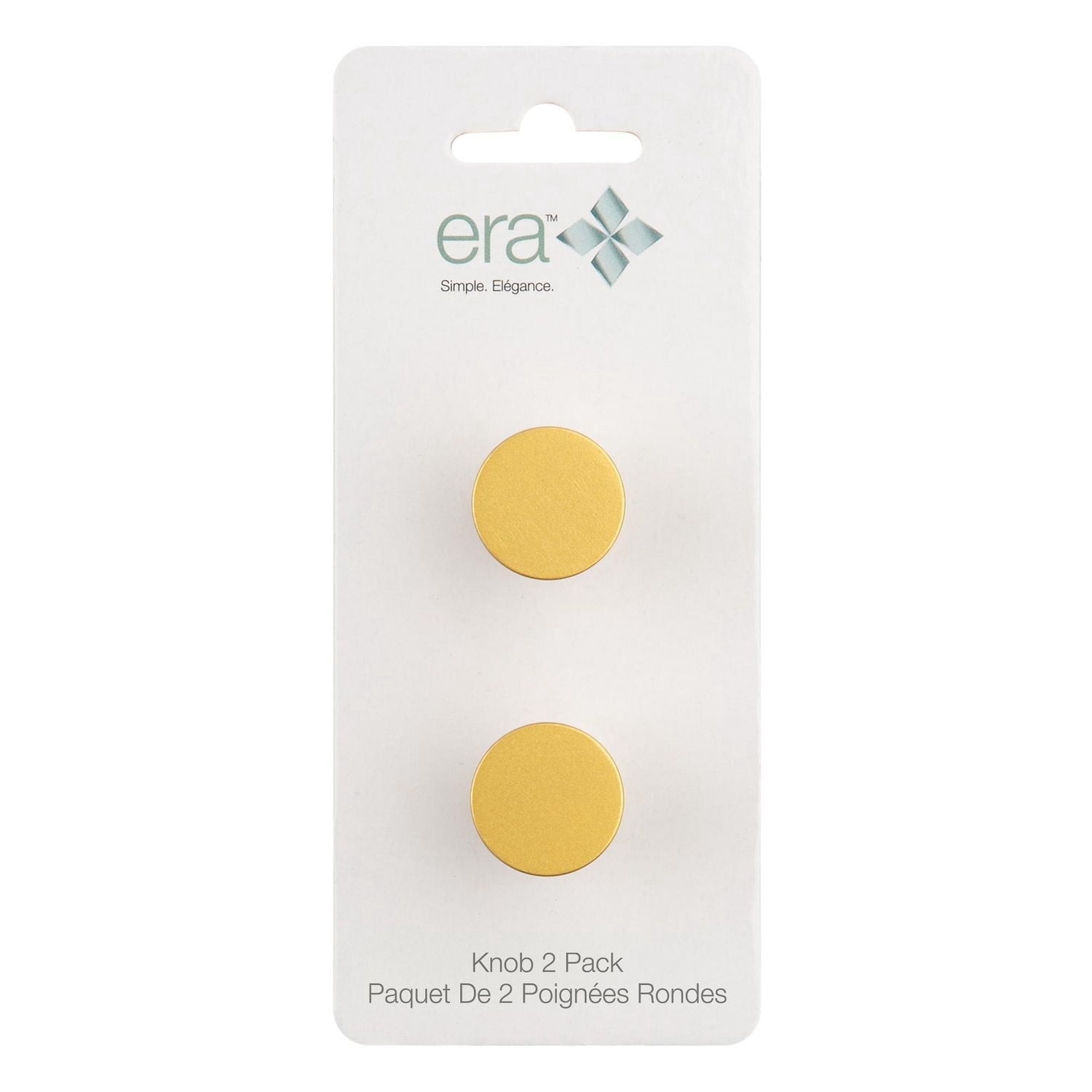 Era Peg Knob 2-Pack Gold