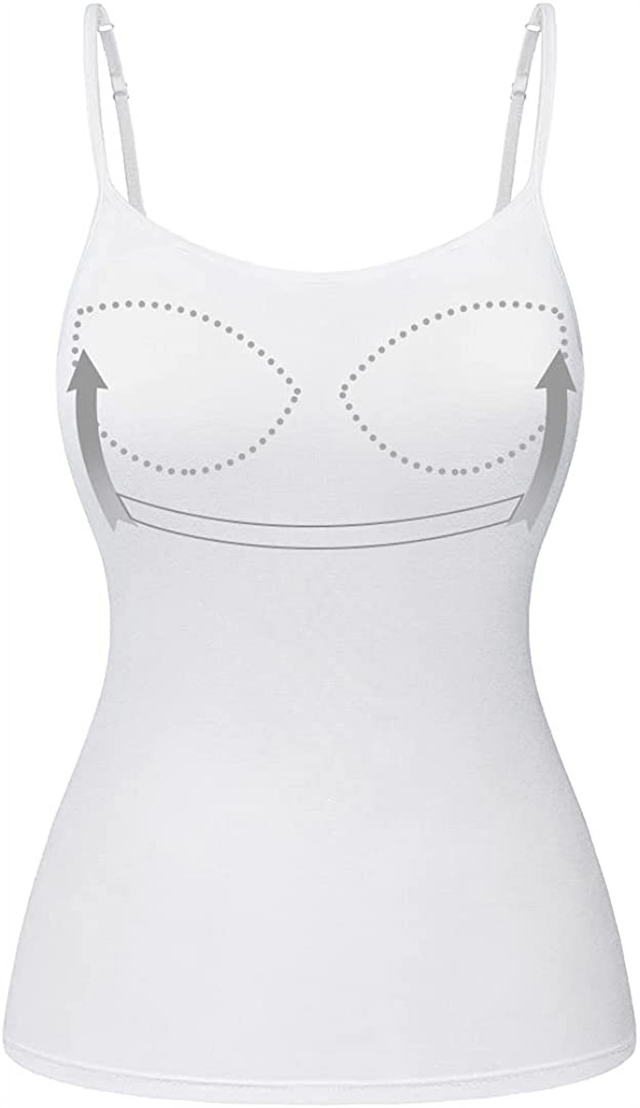 COMFREE Women's Camisole with Built in Padded Bra Adjustable Spaghetti ...