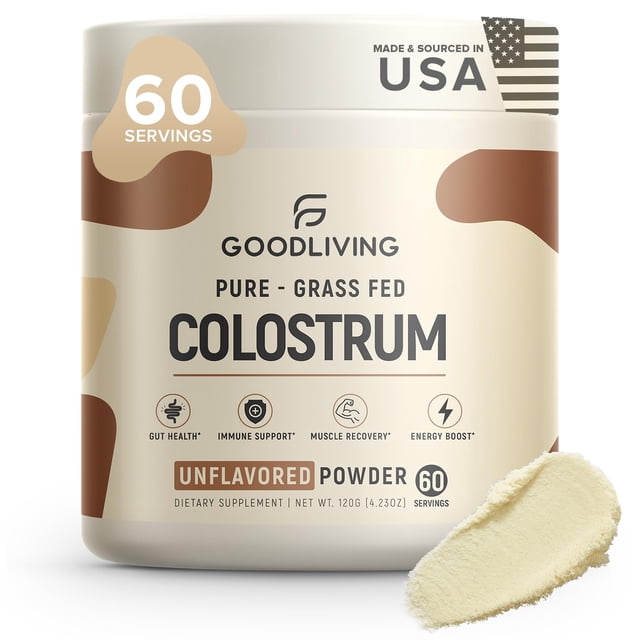 Suplemento GoodLiving de calostro alimentado con pasto en polvo, 60 porciones