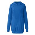 thumbnail image 4 of Women's Hooded Sweatshirt Cotton Long Sleeve Pullover Hoodie Dress Gradient Pockets Lightweight Sweater Top Dress (Small, Blue 03), 4 of 5