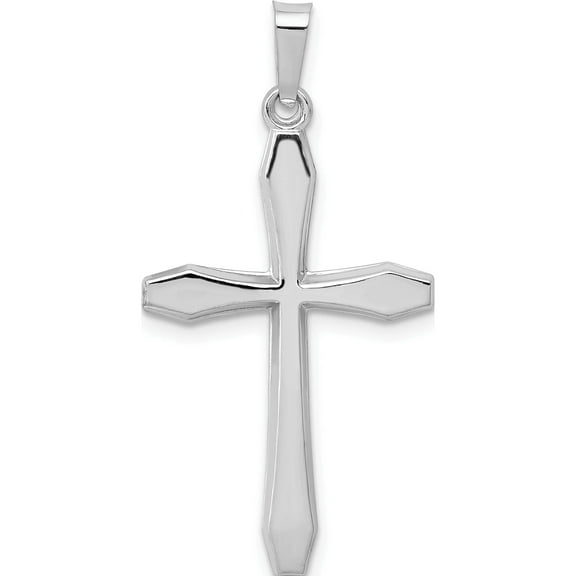 14K White Gold Polished Cross Pendant (28.5 X 16.88) Made In United States xr1571