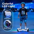 thumbnail image 3 of HOVERSTAR 6"Off-Road Hoverboard for Kids & Adults,Two-Wheel Self Balancing Flashing LED Wheels Electric Scooter,15km/h Max Speed,LED Light,UL 2272 Certified (White), 3 of 8