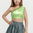 thumbnail image 2 of KyCheLot Kids Girls One-Shoulder Dance Vest Sequin Sparkly Slim Sleeveless Cute Crop Top Fashion Tank Tops 3-16 Years, 2 of 3