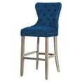 thumbnail image 7 of WestinTrends Wordford 29" Tufted Velvet Bar Stool, Antique Gray/ Royal Blue, 7 of 7