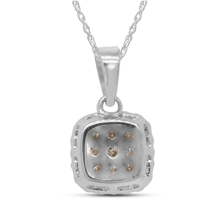 LeRose Sterling Silver Diamond Initial Charm - Round Letter Pendant With Lobster Claw Clasp