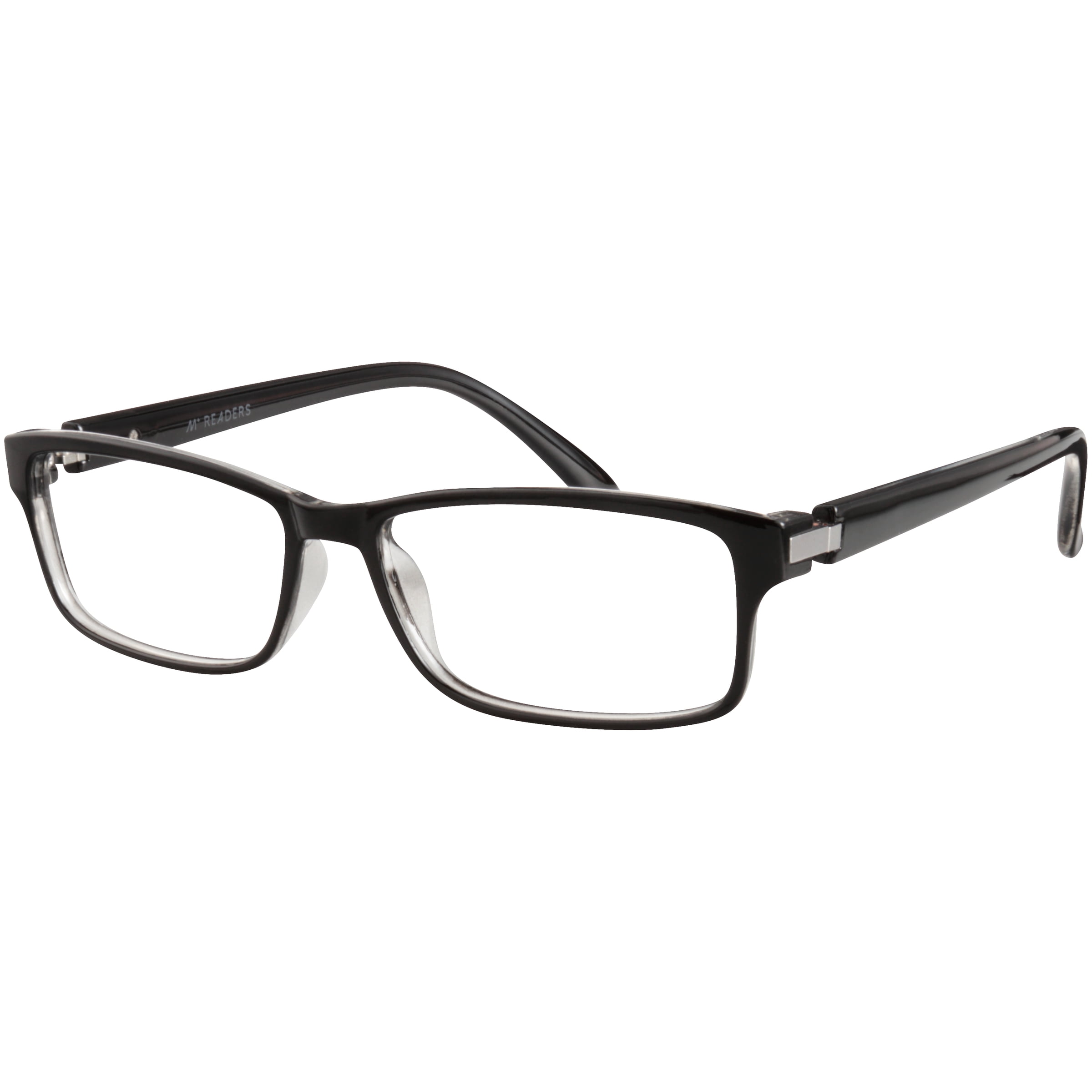 M Readers Men's Scratch Resistant Fraizer +1.00 Rectangle Reading Glasses with Case, Black