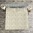 thumbnail image 3 of Ambesonne Beige Quilted Bedspread Set 3 Pcs, Traditional Lace Design, Queen Size, White Beige, 3 of 3
