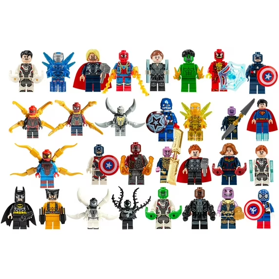 Super heros(30Pcs)action figure Building Blocks Set, 1.77 inch mimifigures Kits Best Gift for Boys Kids
