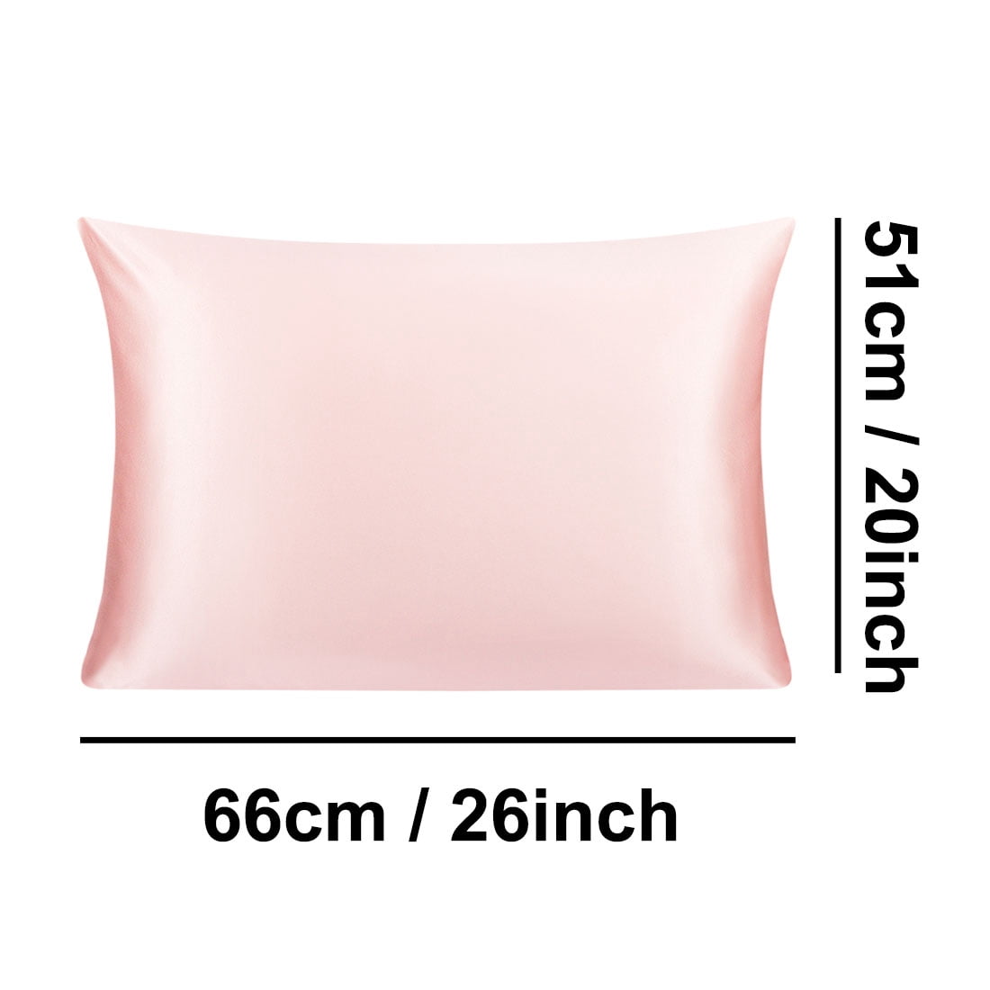 PiccoCasa 25 Momme Silk Pillow Cover with Envelope Closure, Pink Standard(20"x26")
