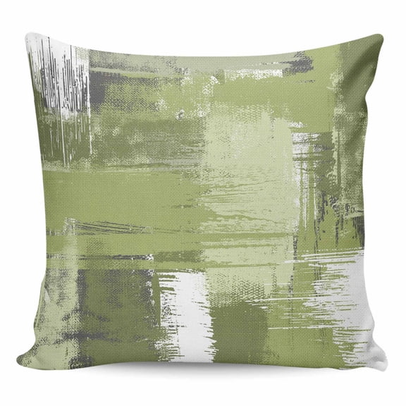 Throw Pillow Covers 26x26 Inch, Sage Green Abstract Decorative Pillow Cases for Couch Sofa Bed, Modern Mottled Art Oil Painting Cotton Linen Square Home Decor Pillowcases with Hidden Zipper