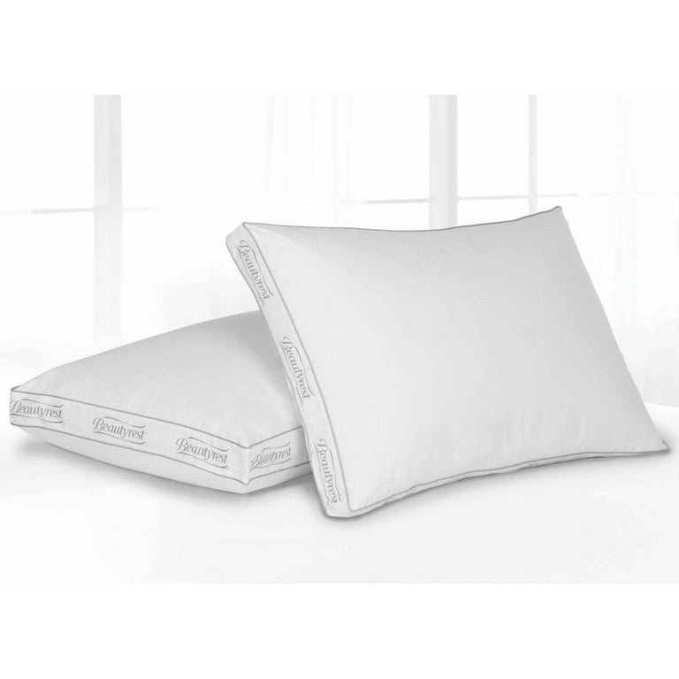 Perfect Fit Extra Firm Density Queen Size 233 Thread-Count Quilted Sidewall Pillow 2 Pack White