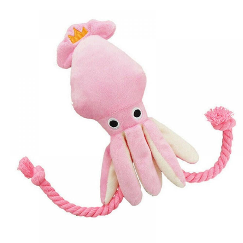 Squeaker Dog Toy Squid Shape Dog Chew Toy with Tough Rope for Boredom,  Durable Interactive Plush Dog Toys for Small, Medium and Large Dogs -  Walmart.com