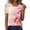 03-Pink, variant on Short Sleeve Shirts for Women Pleated Crewneck Button Cute Blouses Dressy Casual Tops Loose Floral Peasant Summer T-Shirts