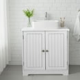 thumbnail image 7 of PRIJESSE 24"x12"x24" Under Sink Storage, Bathroom Vanity Under Sink Pedestal with 2 Doors, Basin Cabinet with Adjustable Shelf, White, 7 of 7