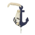 thumbnail image 4 of Handcrafted Model Ships Wooden Rustic Decorative Blue and White Anchor with Hook 7" - Nautical Decorati, 4 of 4