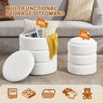 thumbnail image 4 of Juego de almacenamiento redondo Oakvivo, 2 unidades, de terciopelo blanco, 4 of 9