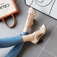 thumbnail image 5 of SACFOF Women's Cute Retro Rockabilly Shoes T Strap Mary Janes Heels Chunky Cosplay Shoes Sweet Block Heeled Bow Pumps, 5 of 6